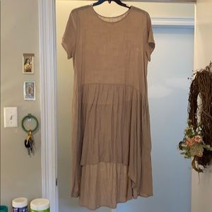 Linen high to low dress